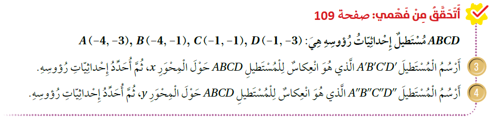 الانعكاس في المستوى الإحداثي